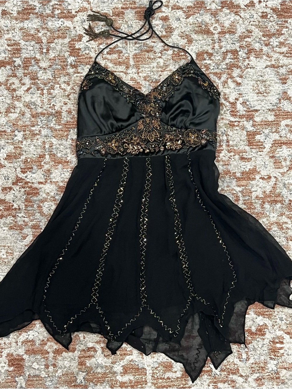 Mr K 100% Silk Beaded Halter Fairy Tank - Picture 4 of 12